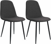 Set van 2 eetkamerstoelen Maryam donkergrijs,Stof dunkelgrau