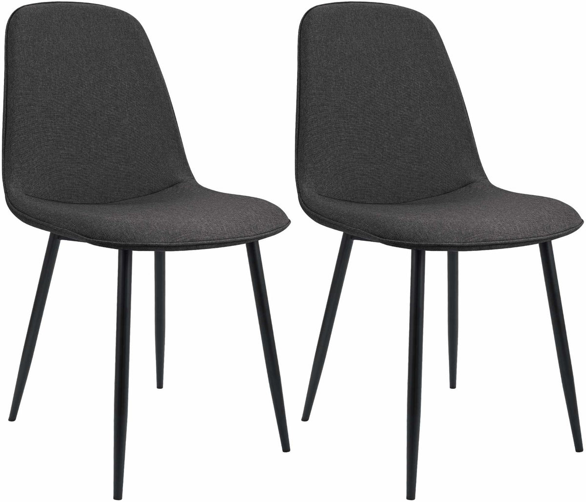 Set van 2 eetkamerstoelen Maryam donkergrijs,Stof dunkelgrau