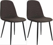 Set van 2 eetkamerstoelen Maryam bruin,Stof braun