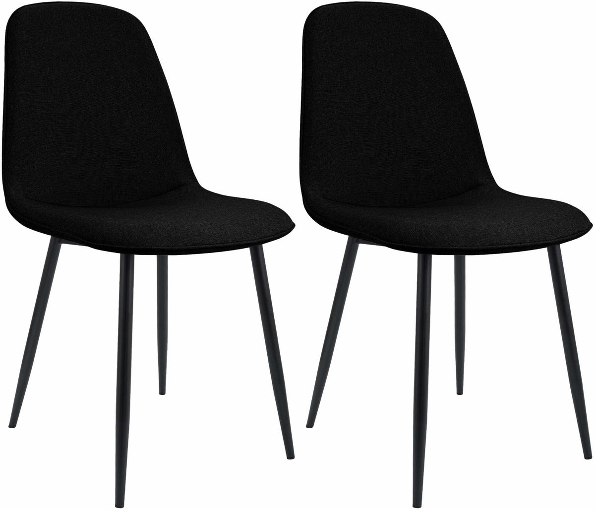 Set van 2 eetkamerstoelen Maryam zwart,Stof schwarz