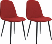 Set van 2 eetkamerstoelen Maryam rood,Stof rot
