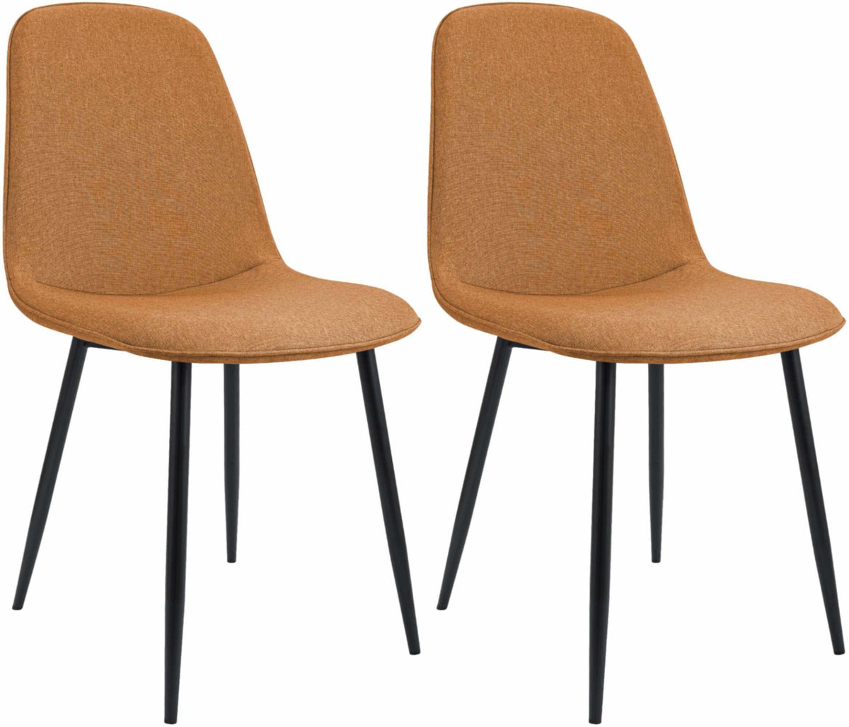 Set van 2 eetkamerstoelen Maryam oranje,Stof orange