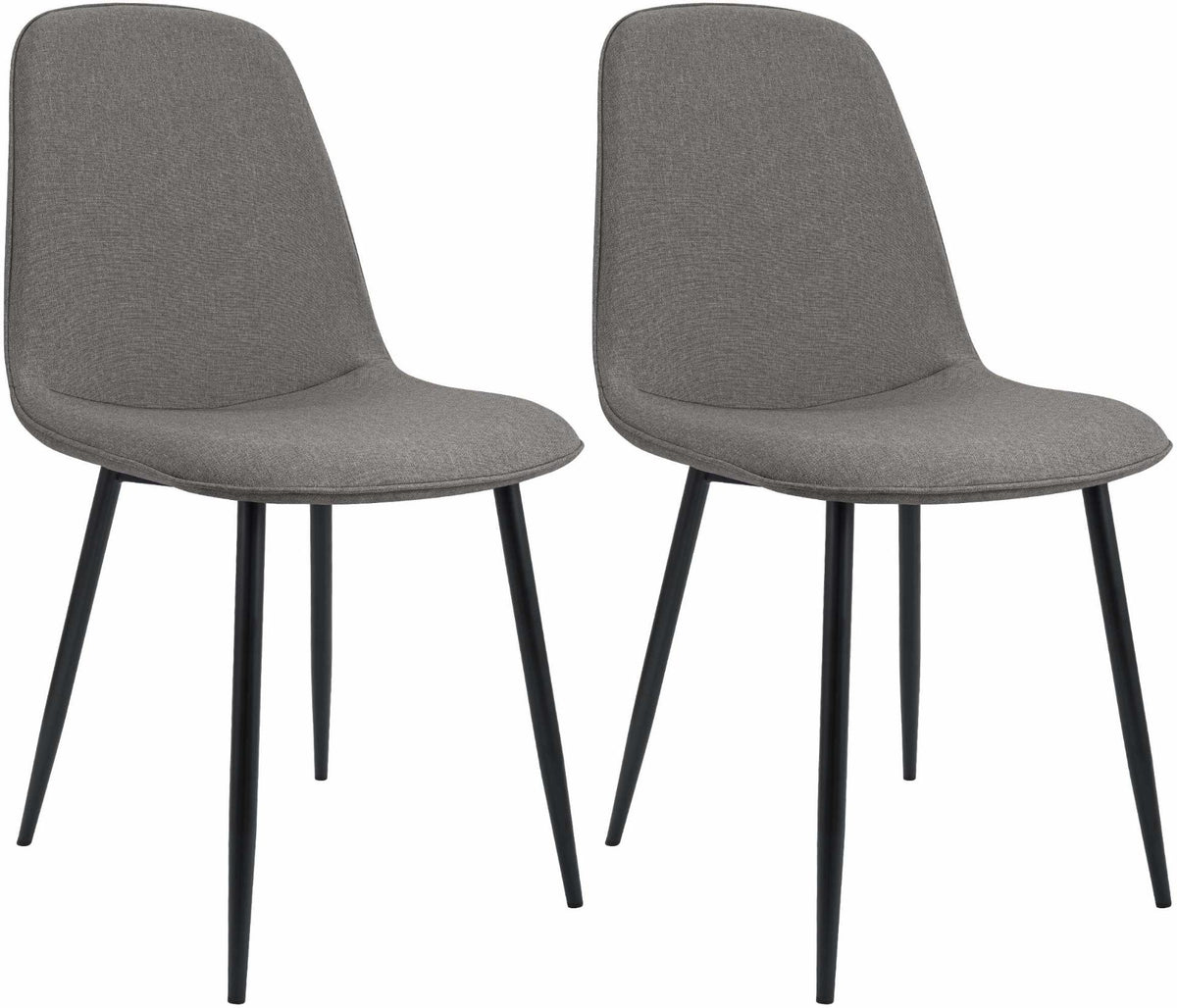 Set van 2 eetkamerstoelen Maryam licht grijs,Stof hellgrau