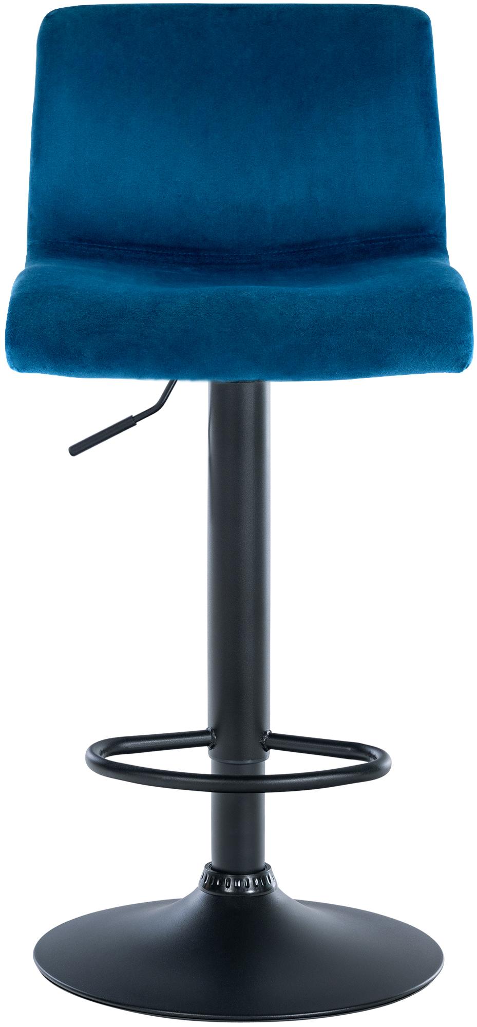 Barkruk Hover Fluweel blauw,Metaal mat zwart blau