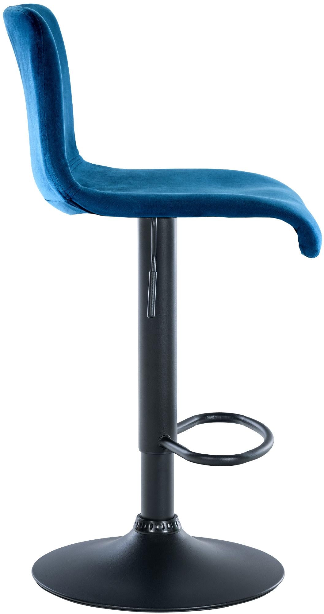 Barkruk Hover Fluweel blauw,Metaal mat zwart blau