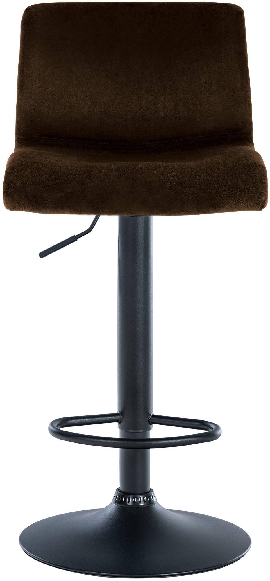 Barkruk Hover Fluweel bruin,Metaal mat zwart braun