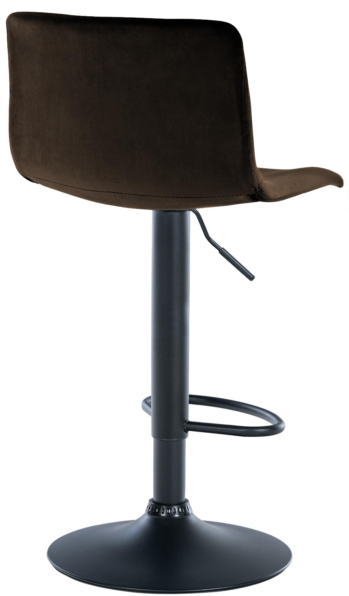 Barkruk Hover Fluweel bruin,Metaal mat zwart braun
