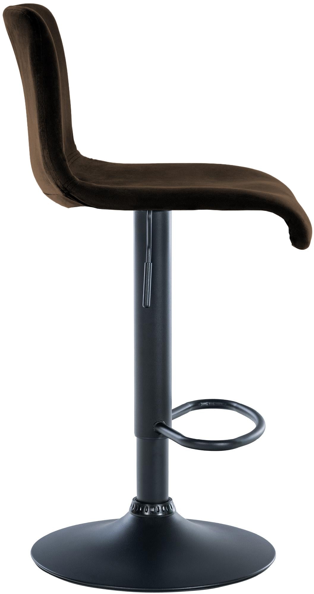 Barkruk Hover Fluweel bruin,Metaal mat zwart braun