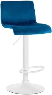 Barkruk Hover Fluweel blauw,Metaal mat wit blau