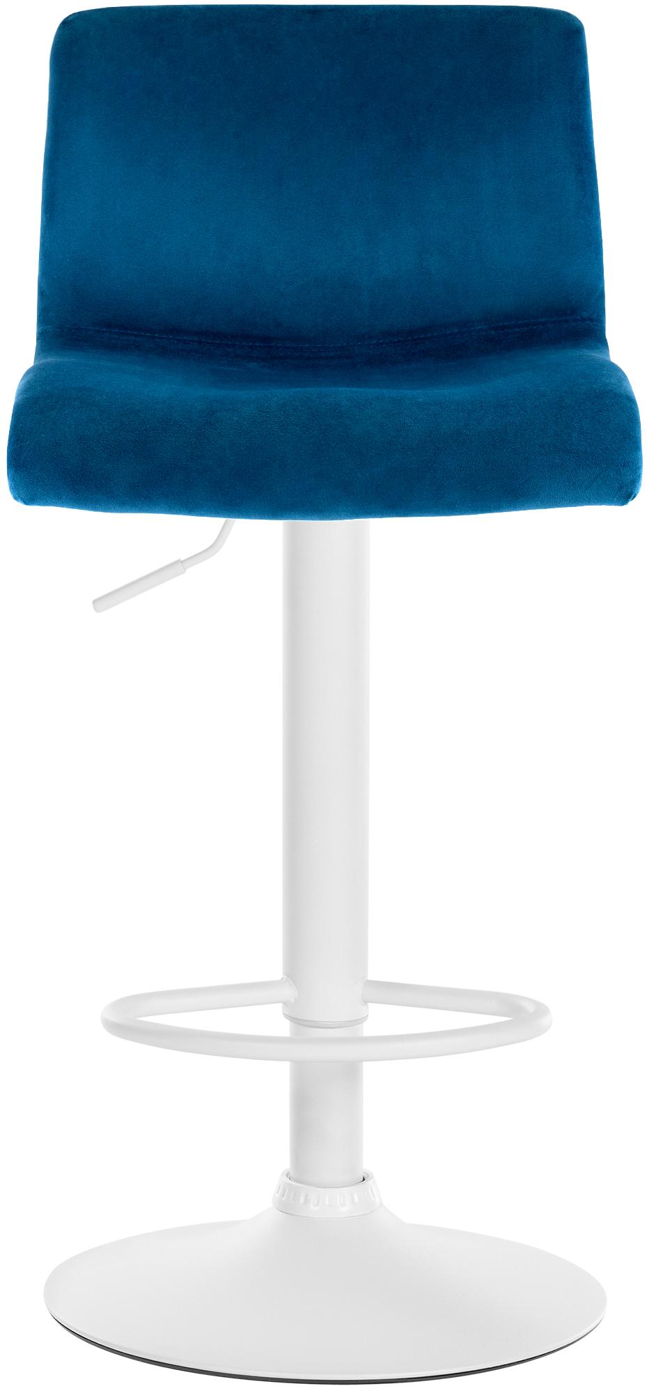 Barkruk Hover Fluweel blauw,Metaal mat wit blau
