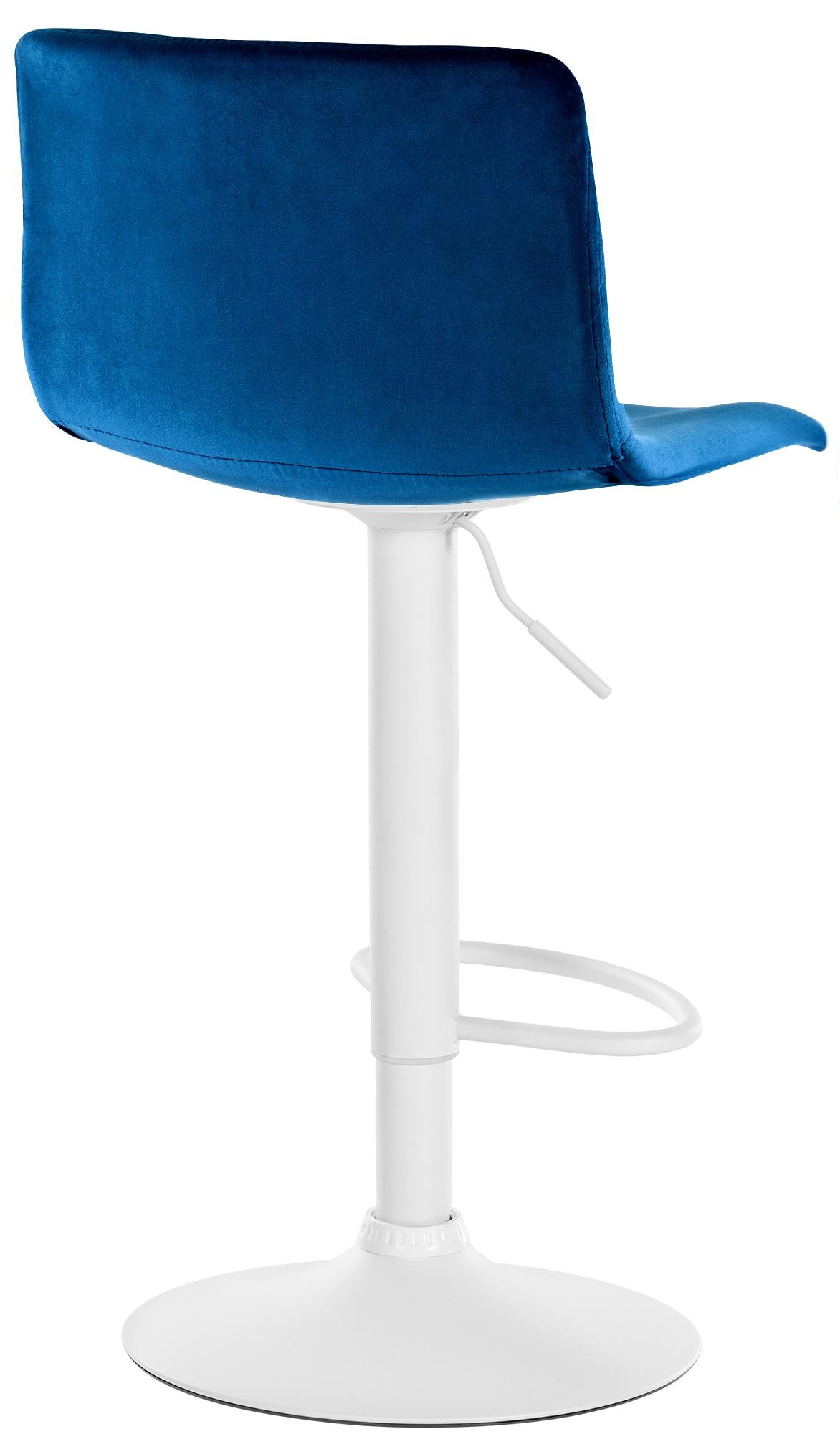 Barkruk Hover Fluweel blauw,Metaal mat wit blau