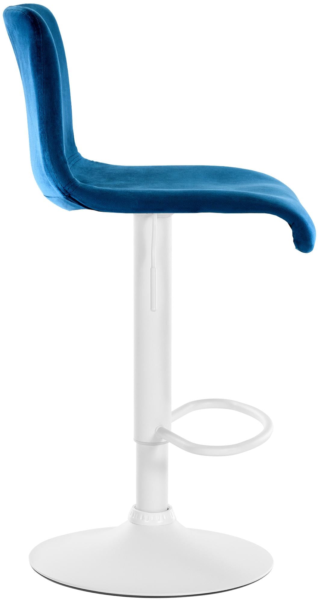 Barkruk Hover Fluweel blauw,Metaal mat wit blau