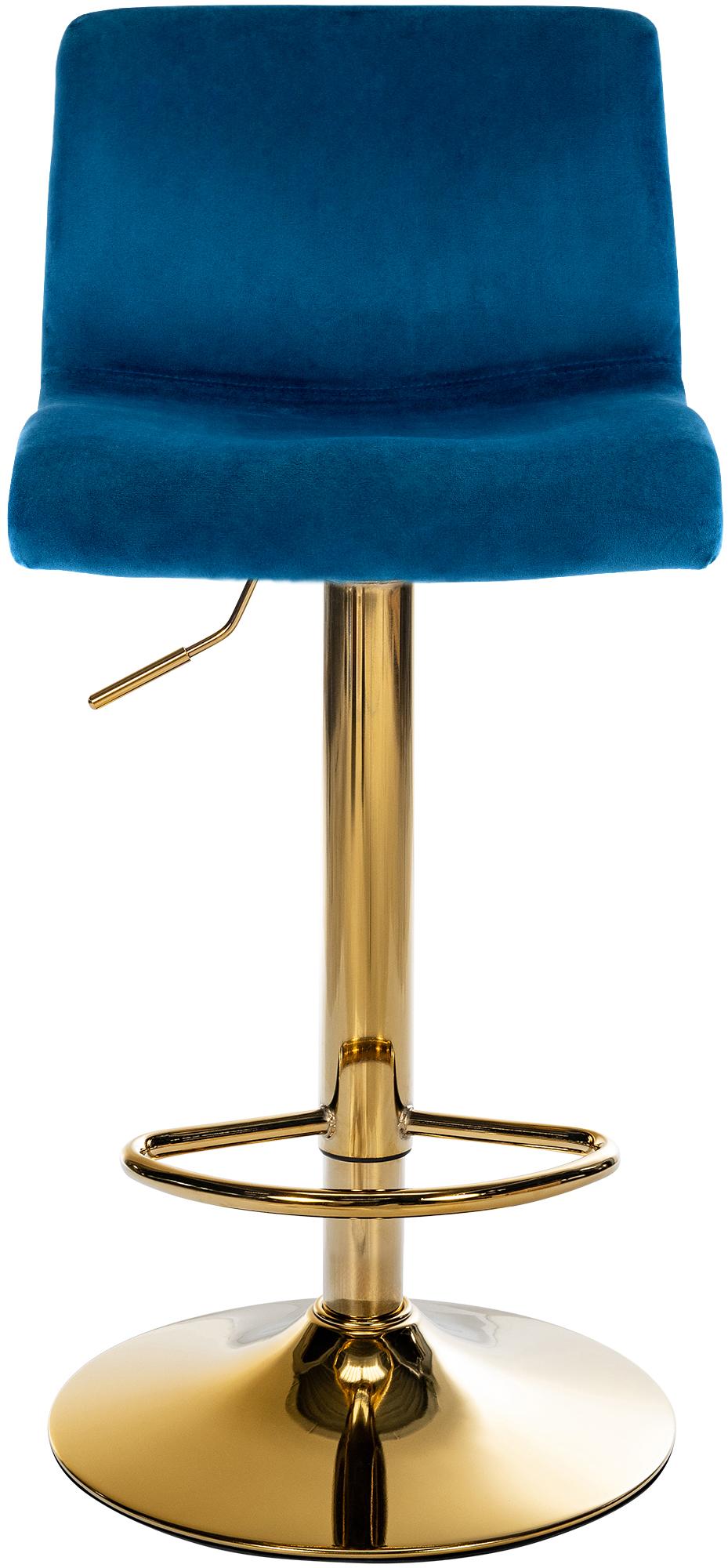 Barkruk Hover Fluweel blauw,Metaal Goud blau