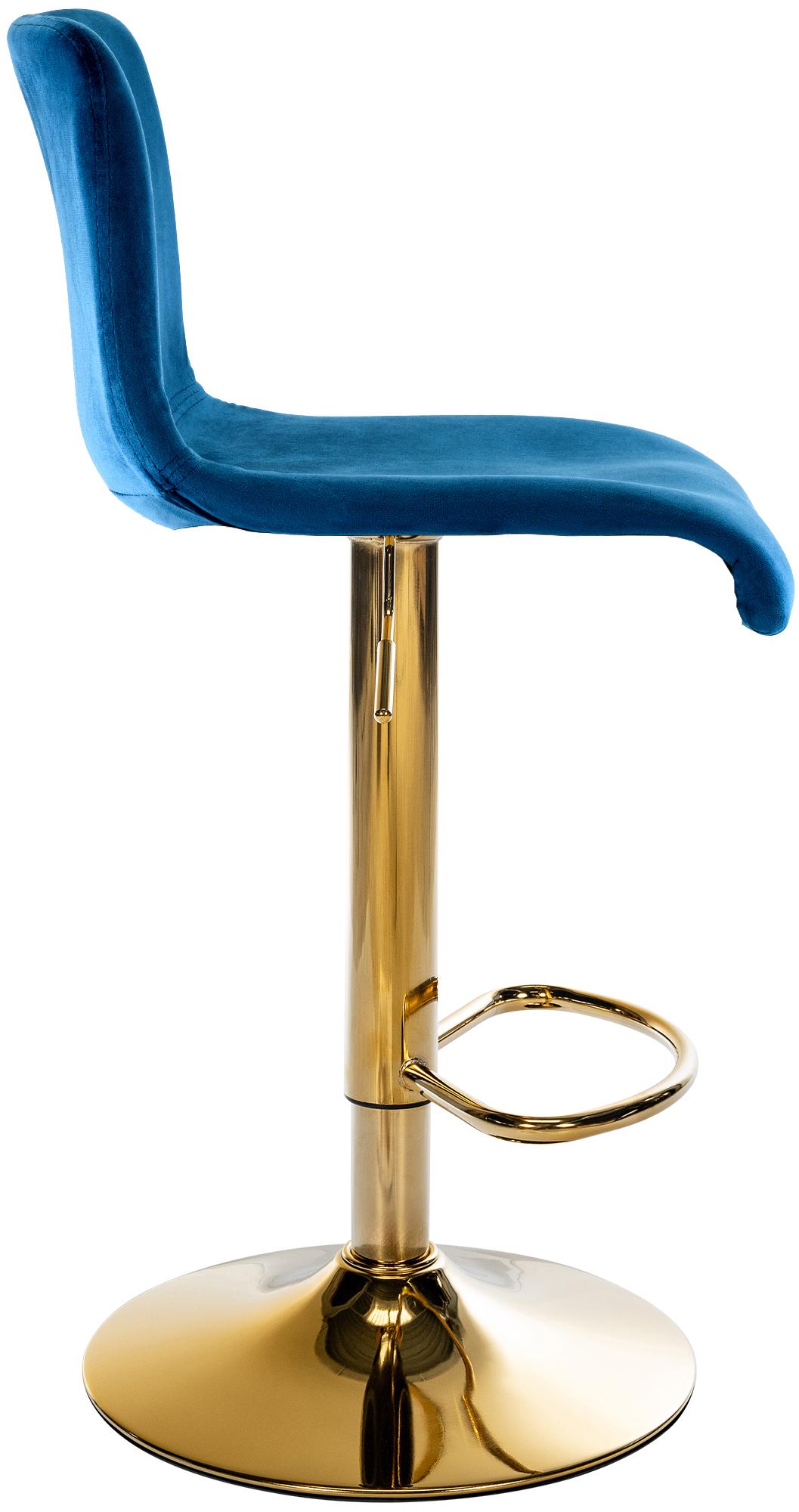 Barkruk Hover Fluweel blauw,Metaal Goud blau