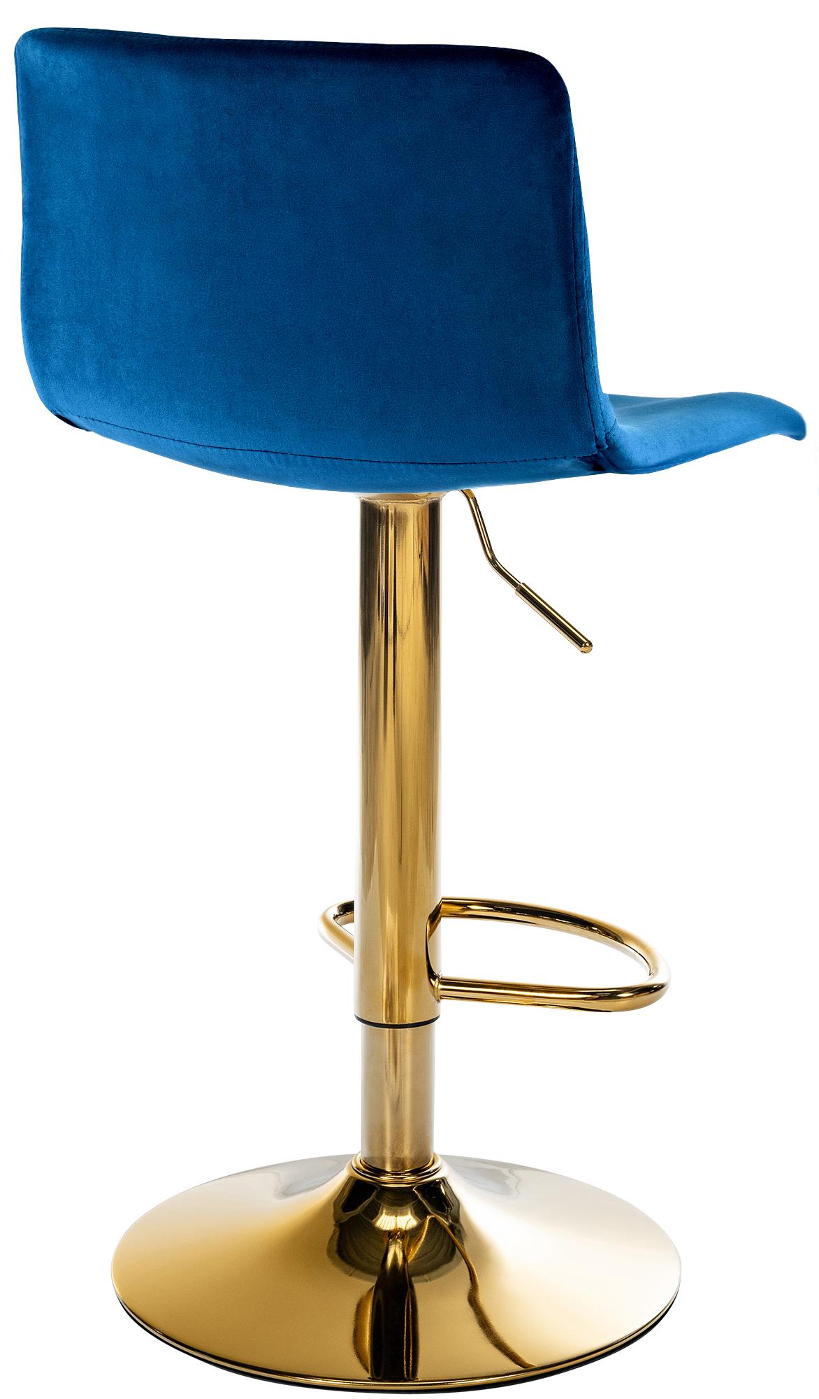 Barkruk Hover Fluweel blauw,Metaal Goud blau