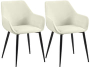 2er Set Esszimmerstuhl Vessa Stoff creme