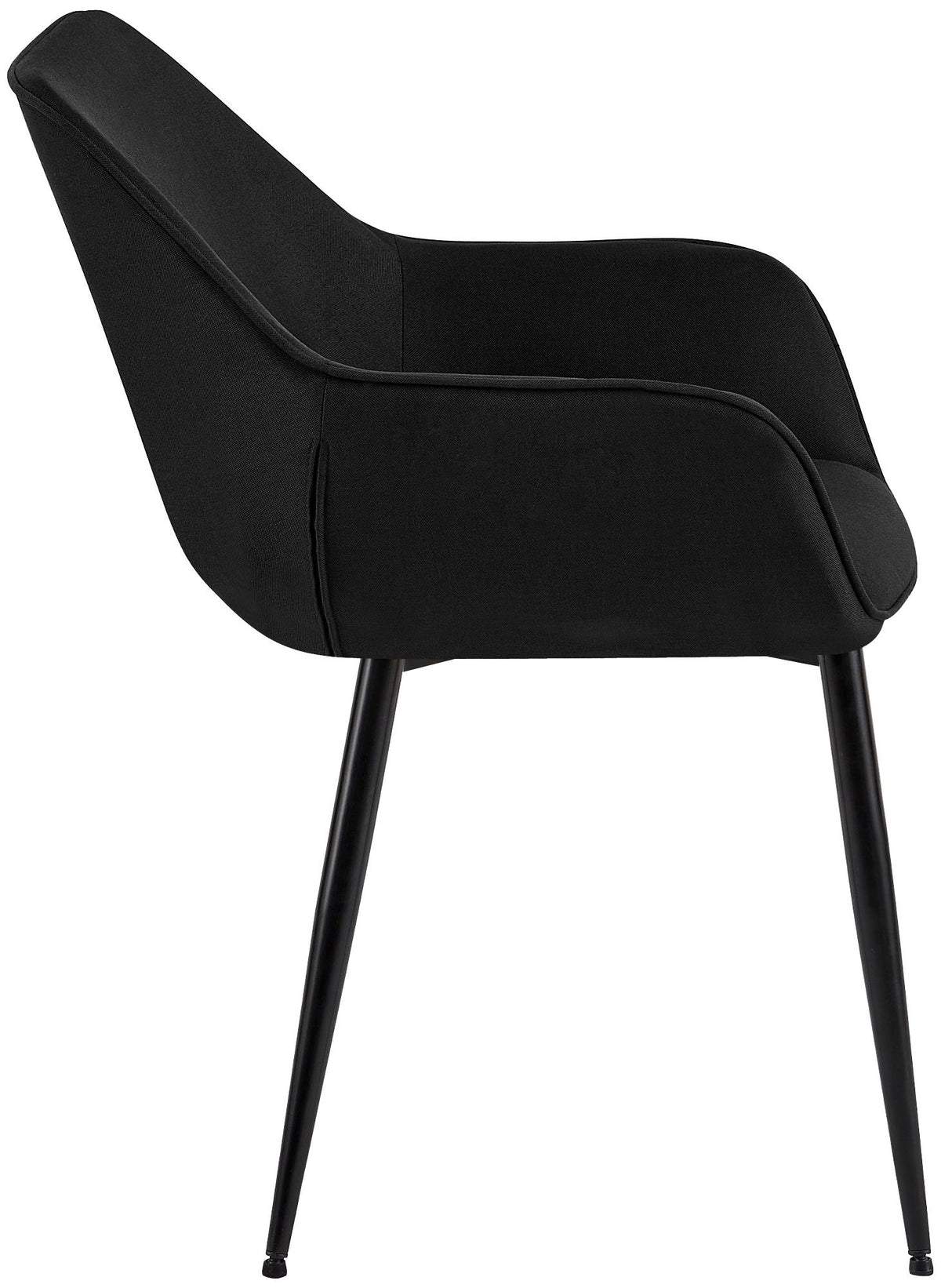 2er Set Esszimmerstuhl Vessa Stoff schwarz