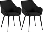 2er Set Esszimmerstuhl Vessa Stoff schwarz