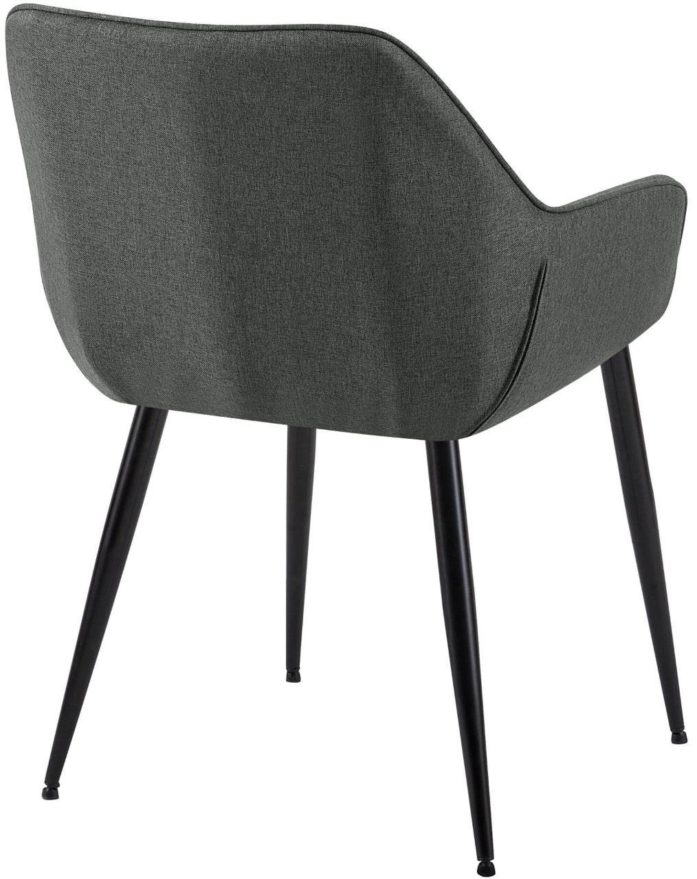 2er Set Esszimmerstuhl Vessa Stoff dunkelgrau