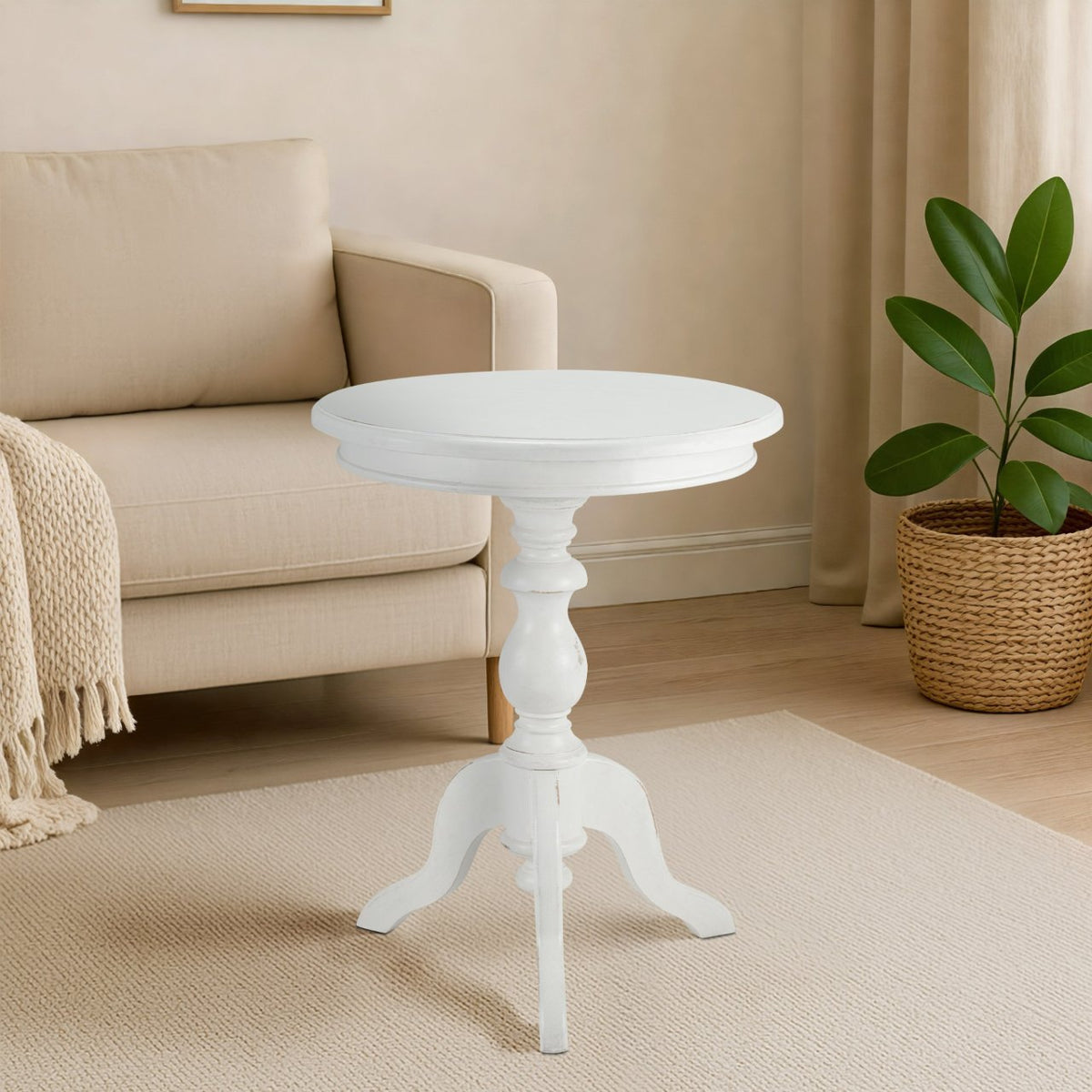 Bijzettafel Wiva 50 cm antiek/wit antik weiß