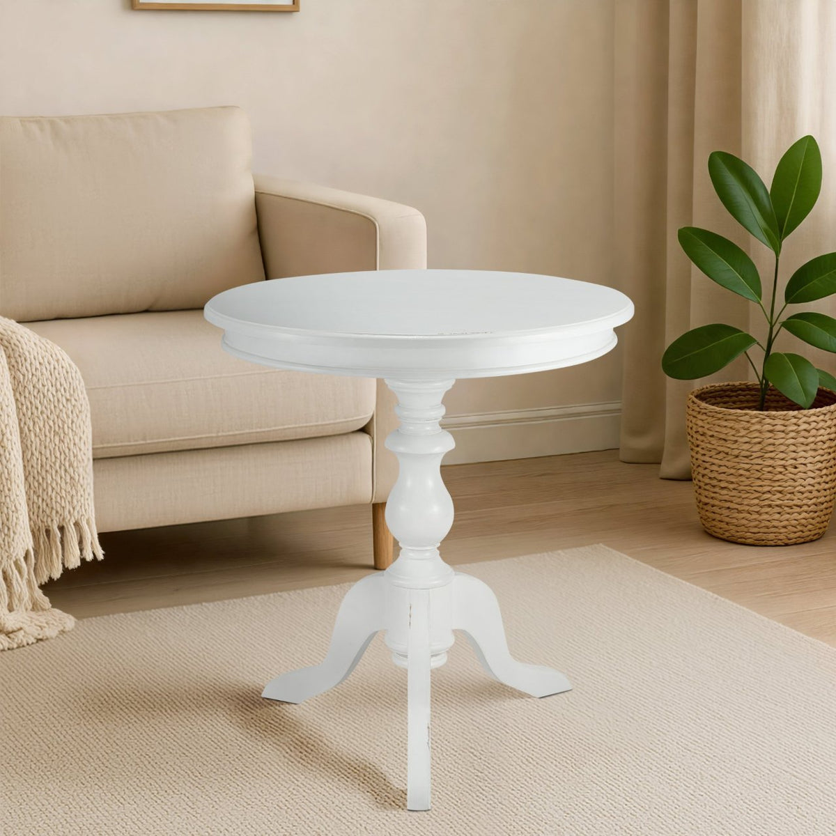 Bijzettafel Wiva 70 cm antiek/wit antik weiß