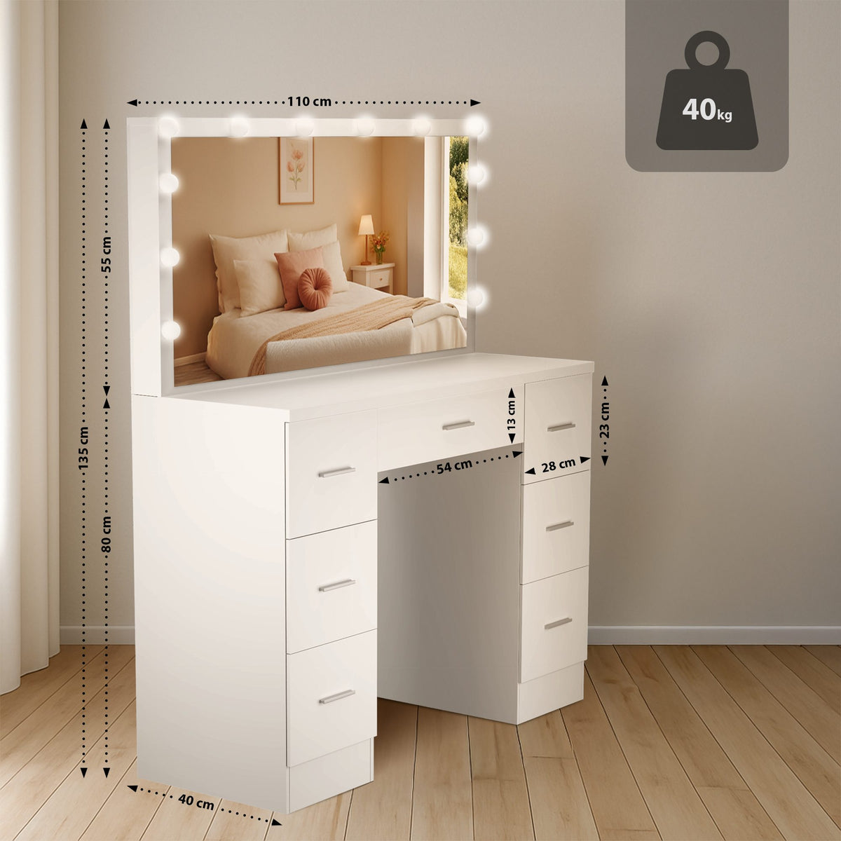 Kaptafel Ginny wit weiß