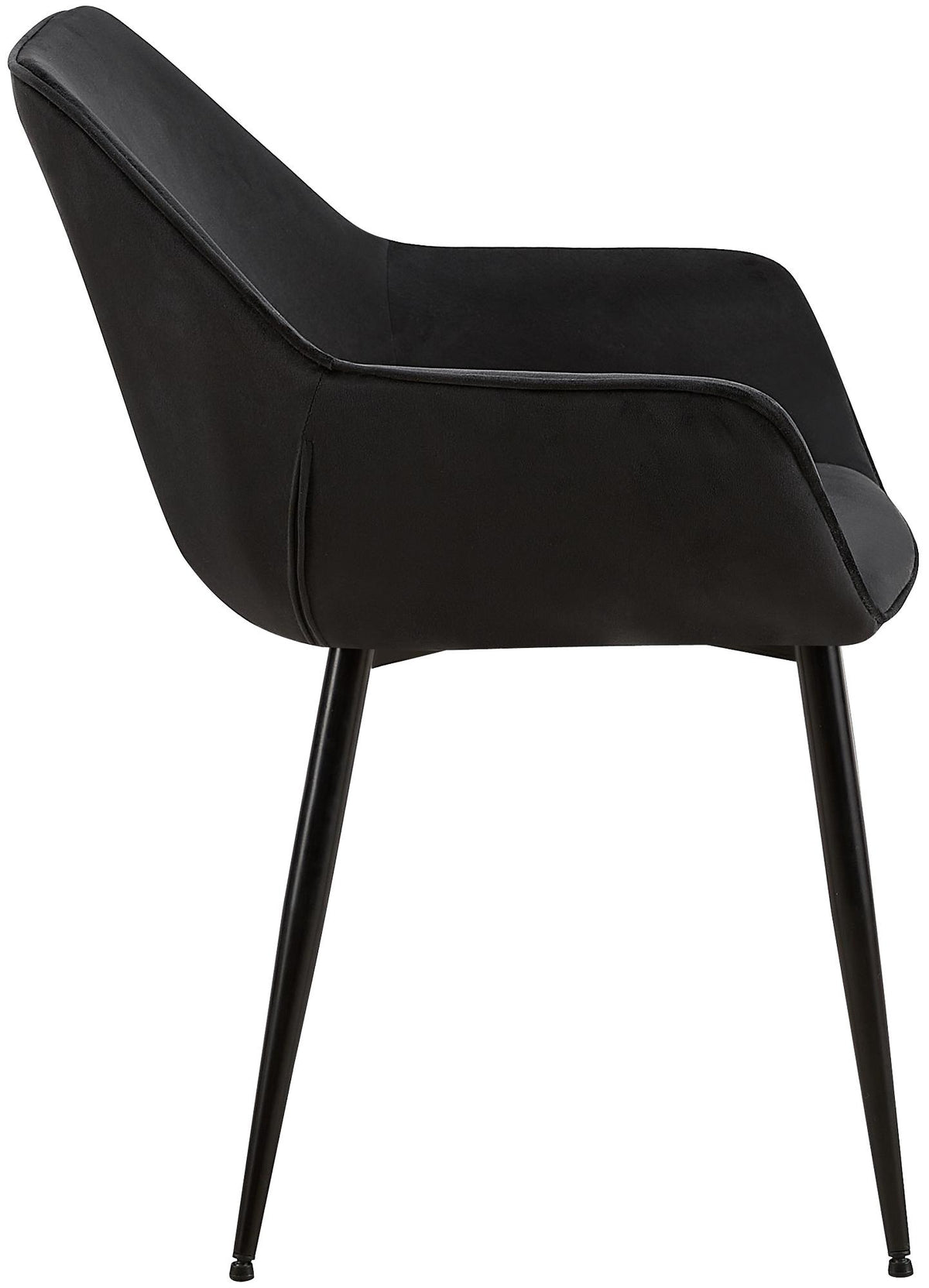 Set van 2 eetkamerstoelen Luena zwart,Fluweel schwarz