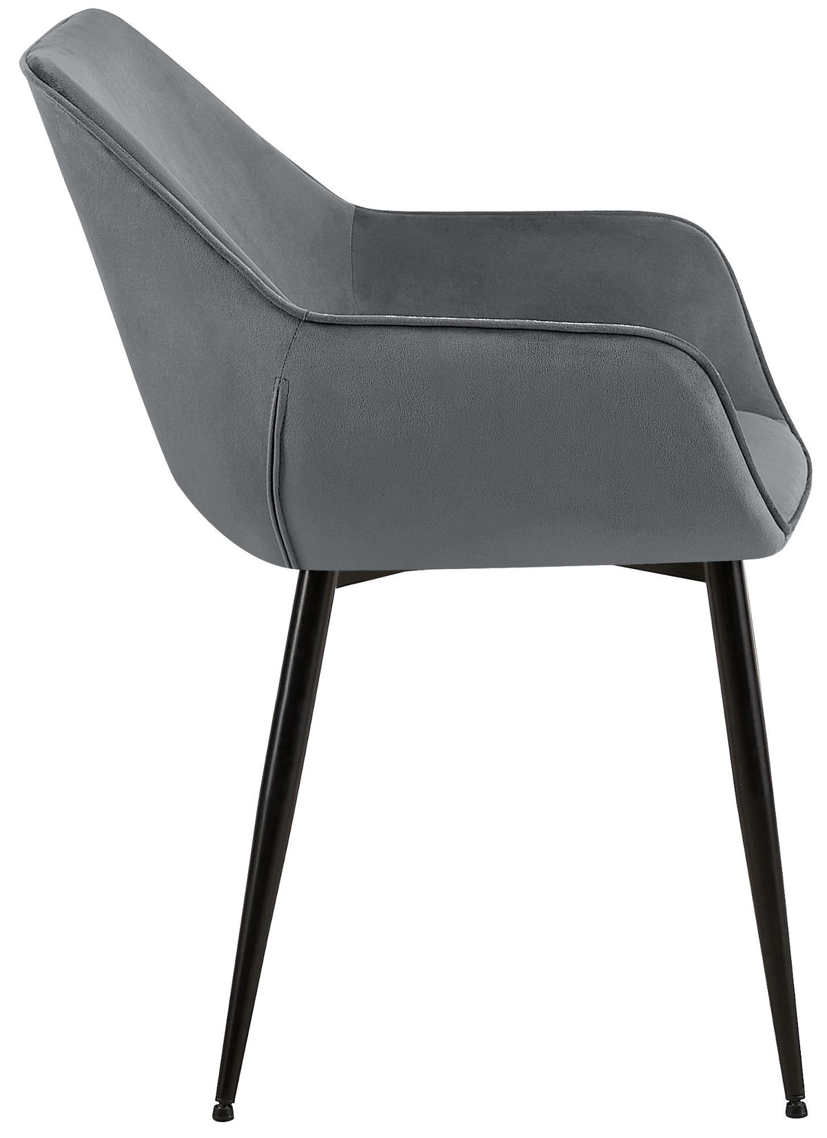 Set van 2 eetkamerstoelen Luena donkergrijs,Fluweel dunkelgrau