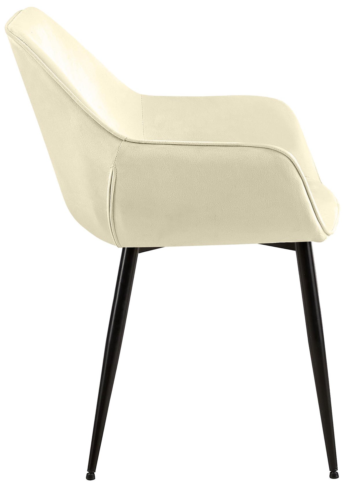 Set van 2 eetkamerstoelen Luena creme,Fluweel creme
