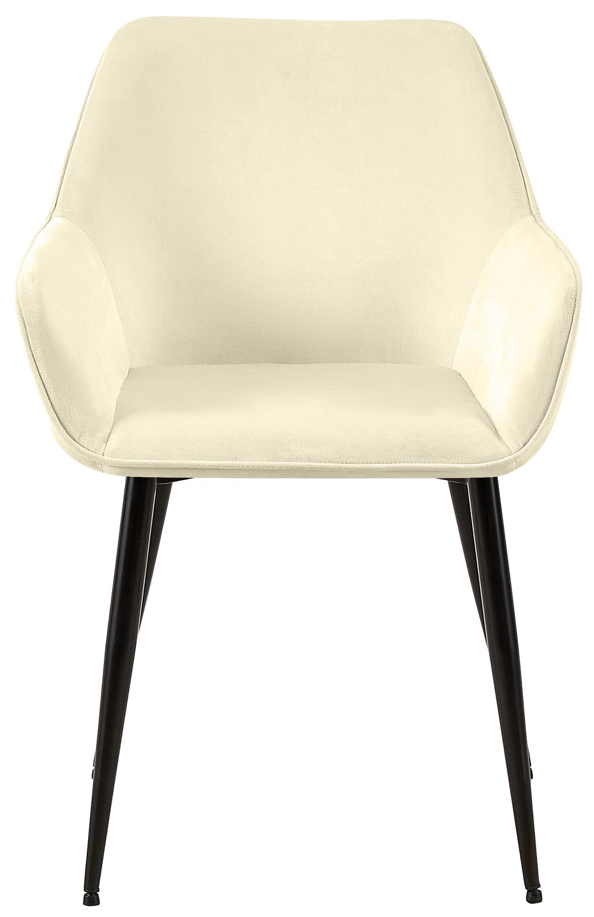 Set van 2 eetkamerstoelen Luena creme,Fluweel creme