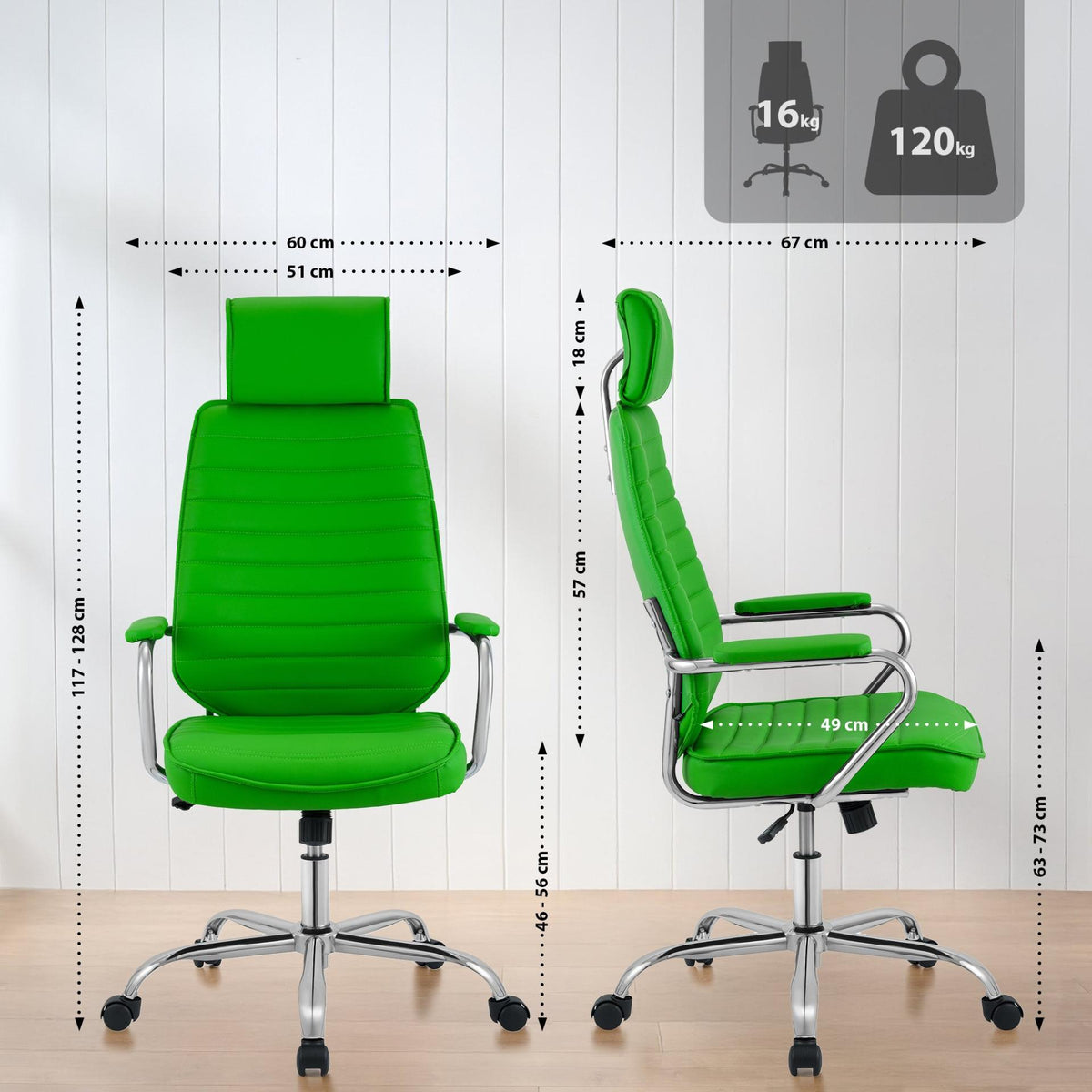 Bureaustoel Rako groen grün