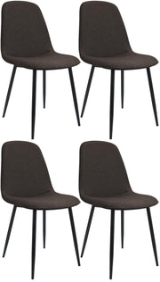 Set van 4 eetkamerstoelen Maryam bruin,Stof braun