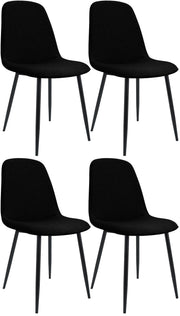 Set van 4 eetkamerstoelen Maryam zwart,Stof schwarz