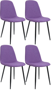 Set van 4 eetkamerstoelen Maryam purper,Stof lila