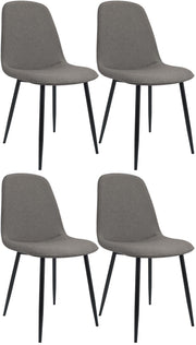 Set van 4 eetkamerstoelen Maryam licht grijs,Stof hellgrau