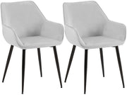 Set van 2 eetkamerstoelen Luena licht grijs,Fluweel hellgrau