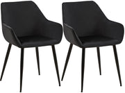 Set van 2 eetkamerstoelen Luena zwart,Fluweel schwarz