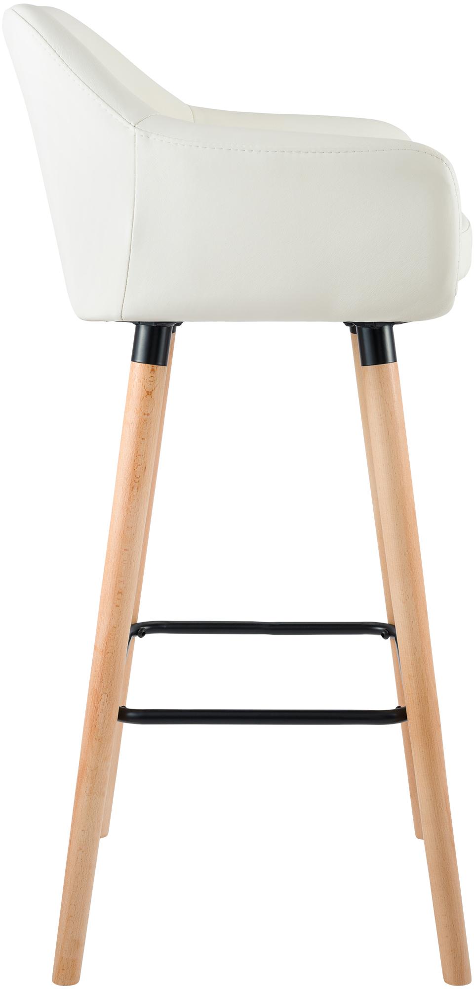 Set van 2 barkrukken Grant kunstleer creme creme