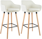 Set van 2 barkrukken Grant kunstleer creme creme