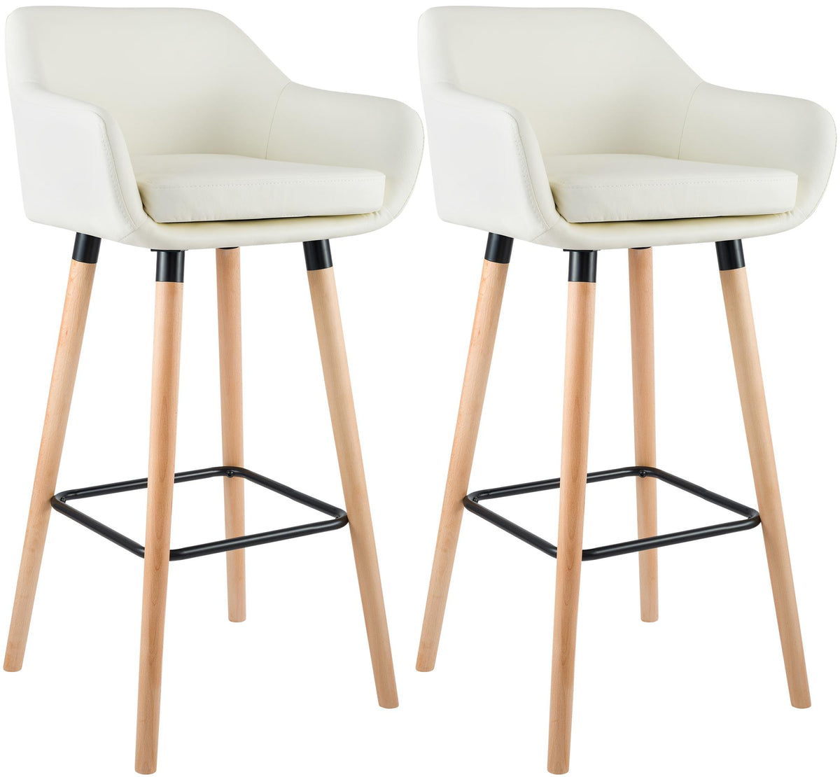 Set van 2 barkrukken Grant kunstleer creme creme