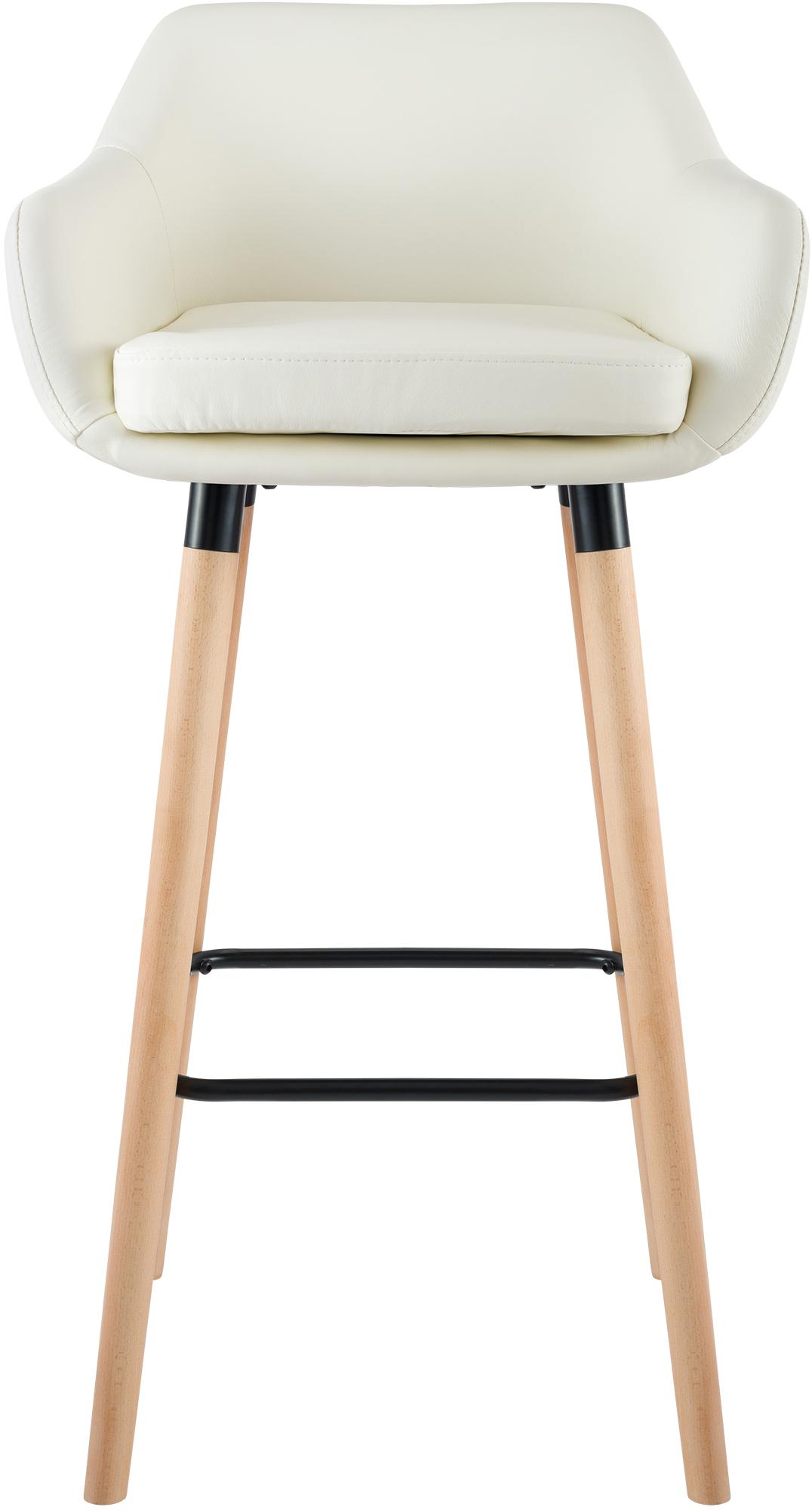 Set van 2 barkrukken Grant kunstleer creme creme