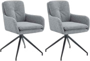 Set van 2 eetkamerstoelen Pickett stof grijs grau