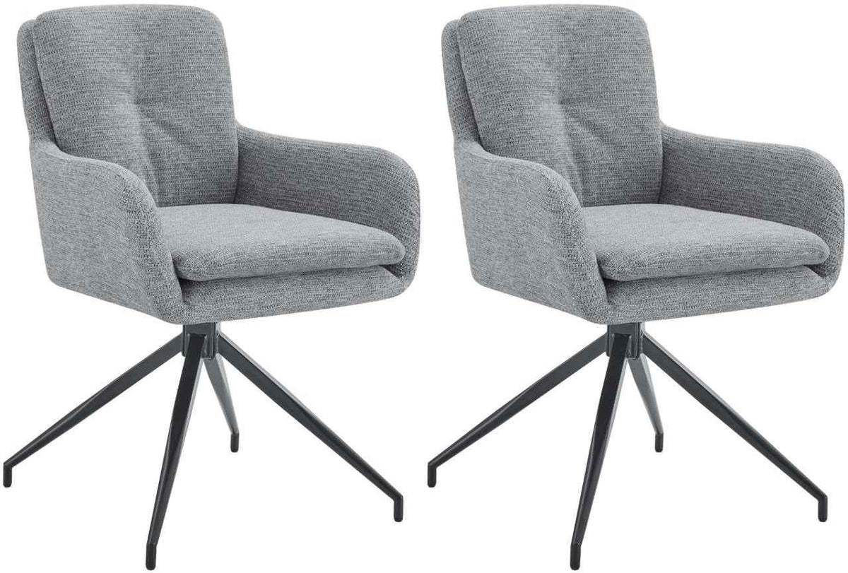 Set van 2 eetkamerstoelen Pickett stof grijs grau
