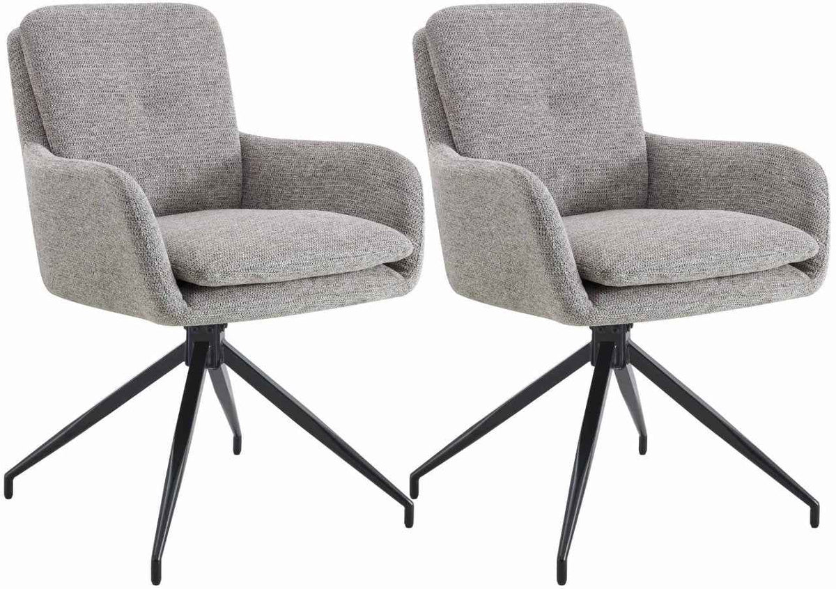 Set van 2 eetkamerstoelen Pickett stof taupe taupe