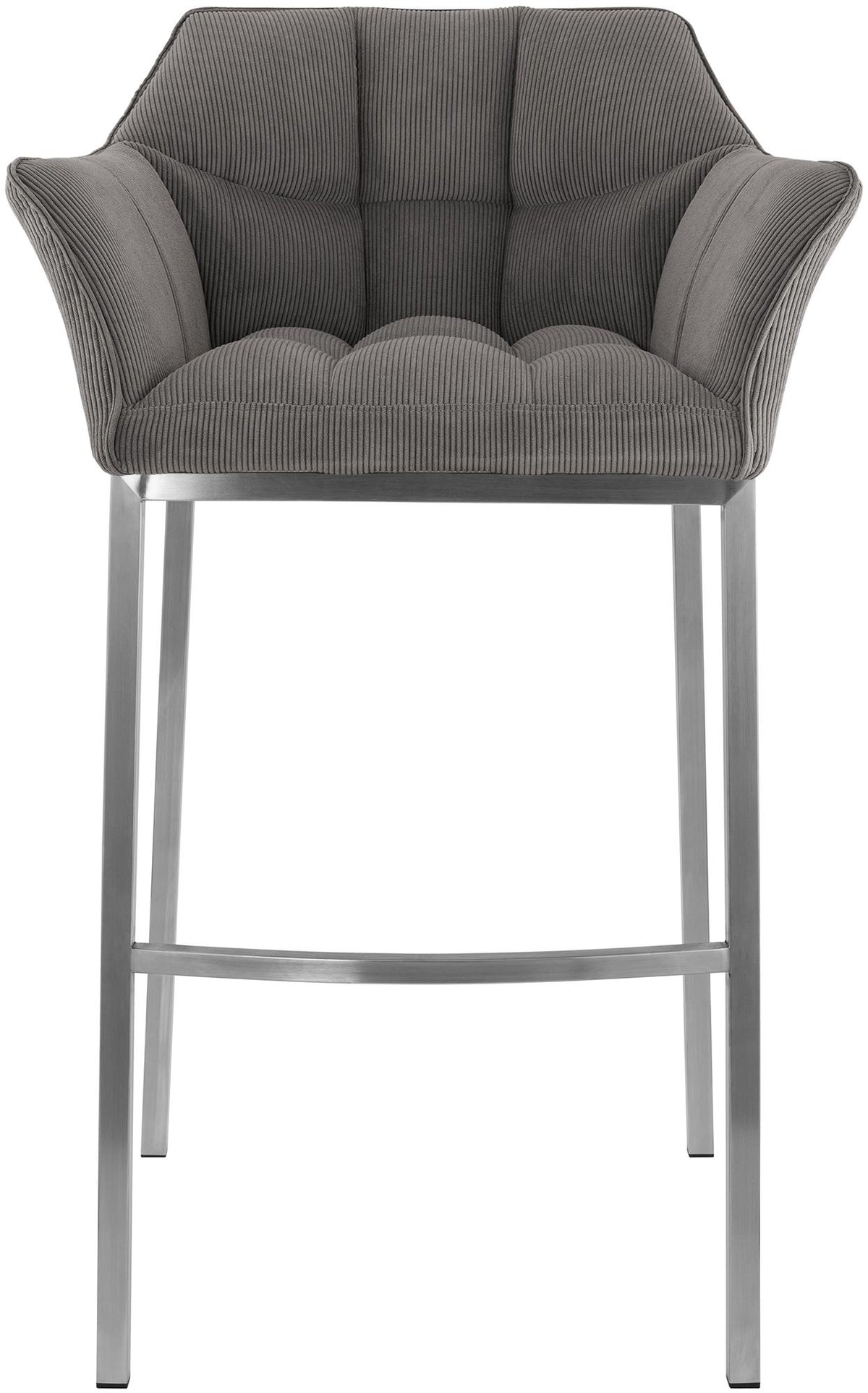 Barkruk Damaso Cord met Vierpootsframe taupe,roestvrij staal taupe