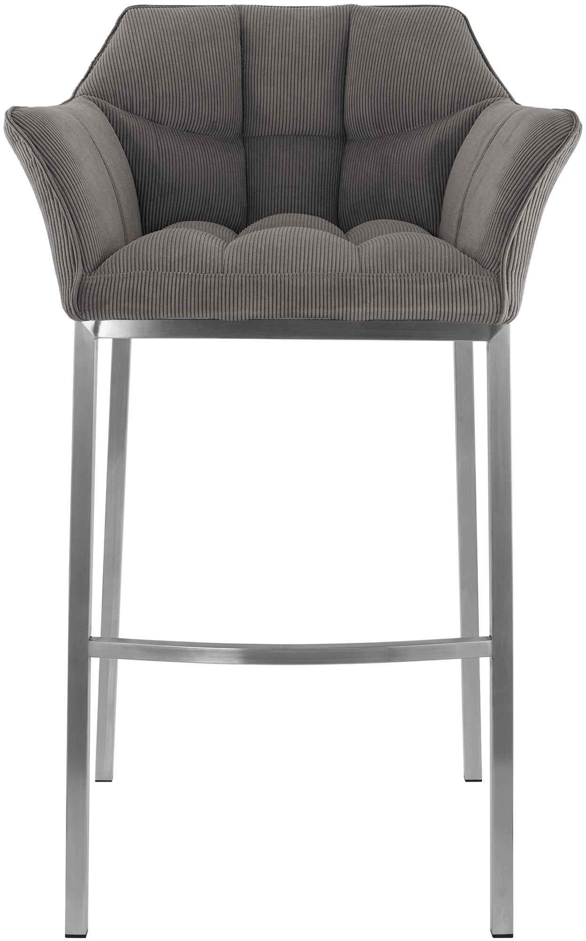Barkruk Damaso Cord met Vierpootsframe taupe,roestvrij staal taupe