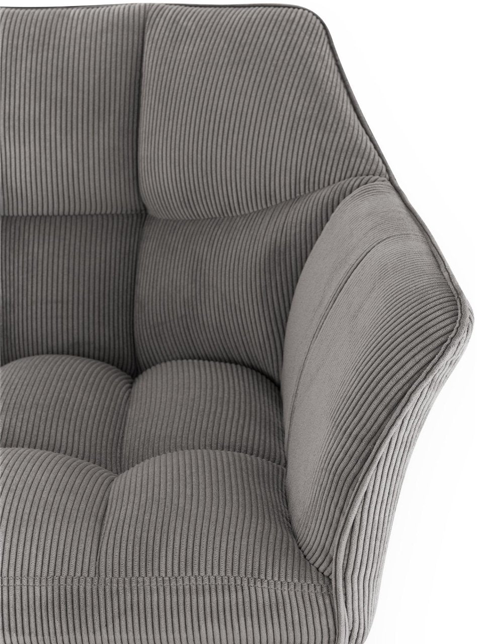 Barkruk Damaso Cord met Vierpootsframe taupe,roestvrij staal taupe