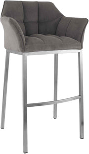 Barkruk Damaso Cord met Vierpootsframe taupe,roestvrij staal taupe