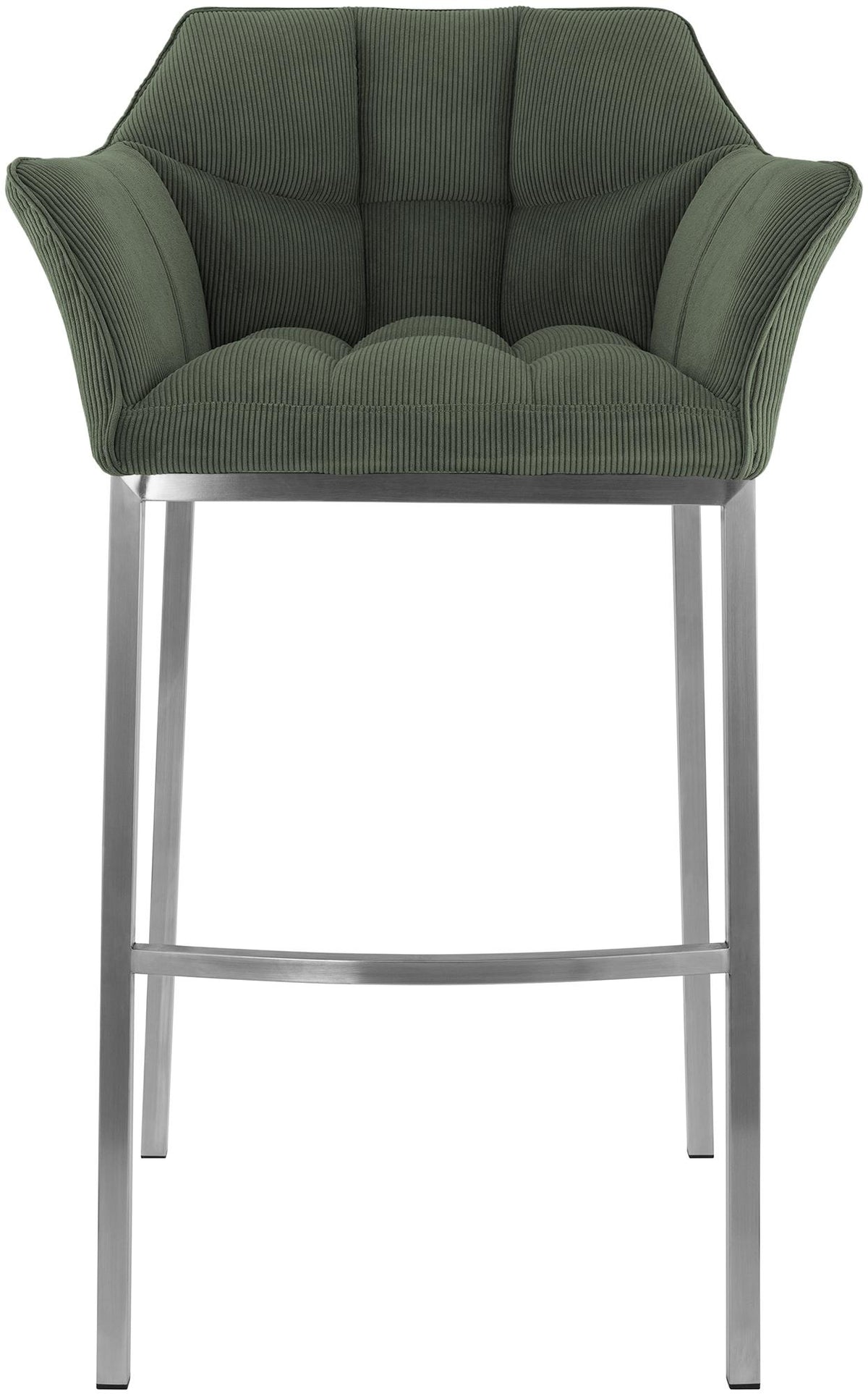 Barkruk Damaso Cord met Vierpootsframe groen,roestvrij staal grün
