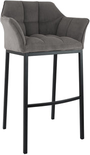 Barkruk Damaso Cord met Vierpootsframe taupe,zwart taupe